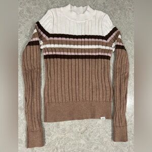 Abercrombie Kids Brown and White Striped Sweater size 11/12 L Girls